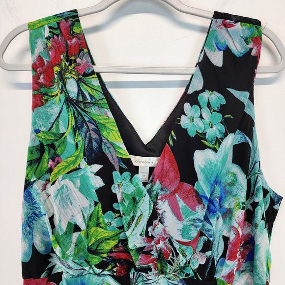 Dressbarn Floral Maxi Dress Size 22W Multicolor Chiffon Flowy Lined Sleeveless - Picture 5 of 11